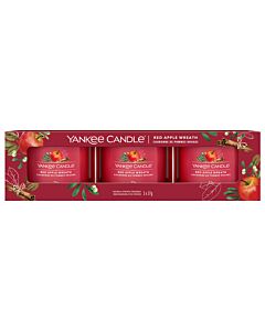 Yankee Candle - Red Apple Wreath - 3x Filled Votive Candle